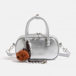 Sweet style autumn retro underarm bag for women, 2025 new niche handheld bowling bag, large capacity commuter bag