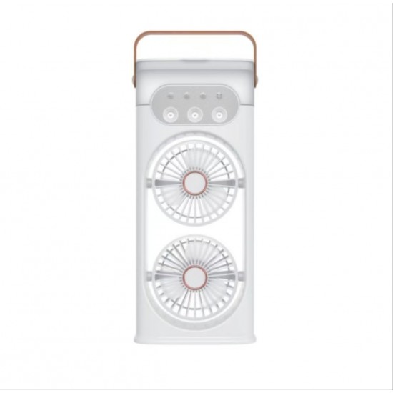 Three-hole double-head spray fan with remote control nano lock mist humidification colorful lights USB charging home office Three-hole double-head spray fan with remote control nano lock mist humidification colorful lights USB charging home office