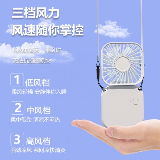 Factory direct sales folding neck fan USB charging desktop small fan student portable silent neck small fan Factory direct sales folding neck fan USB charging desktop small fan student portable silent neck small fan